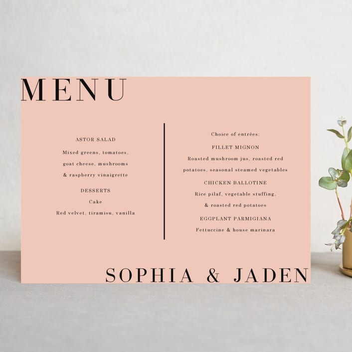 "Magazine Serif" - Menus in Sand Dunes by Elly - Front