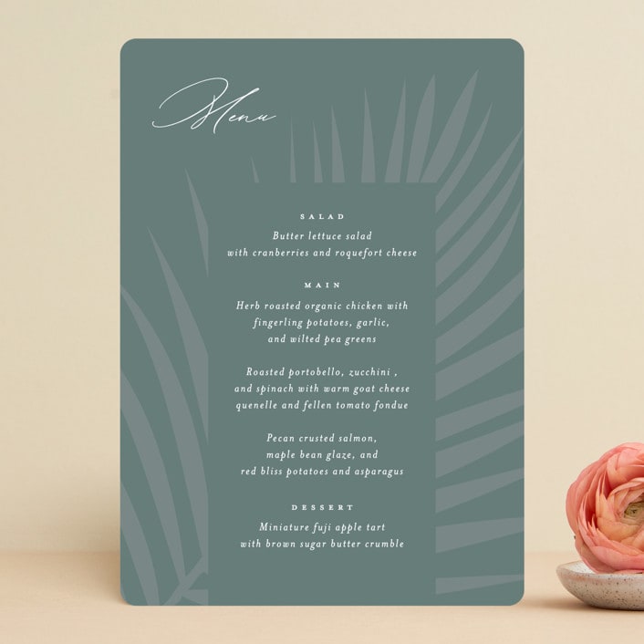 "Faded Palm" - Menus in Mist by Lauren Chism - Front