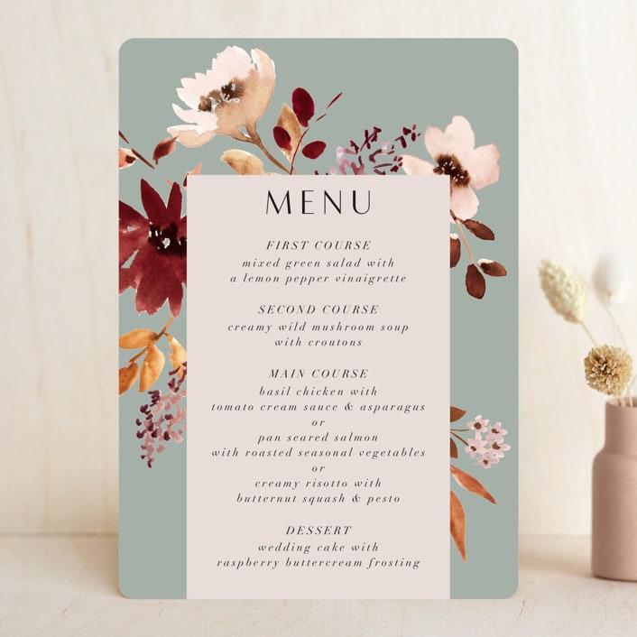 "Serenata" - Menus in Sage by Petra Kern - Front