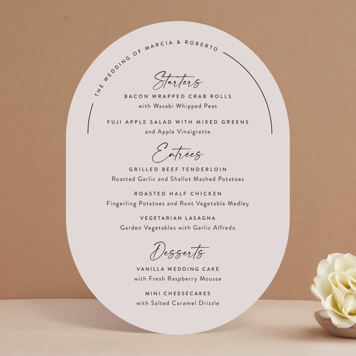 "Overjoyed" - Menus in Almond by Jill Means - Front