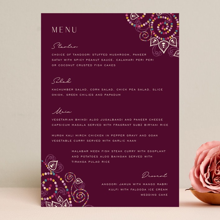 "Henna" - Menus in Mixed Berry by fatfatin - Front