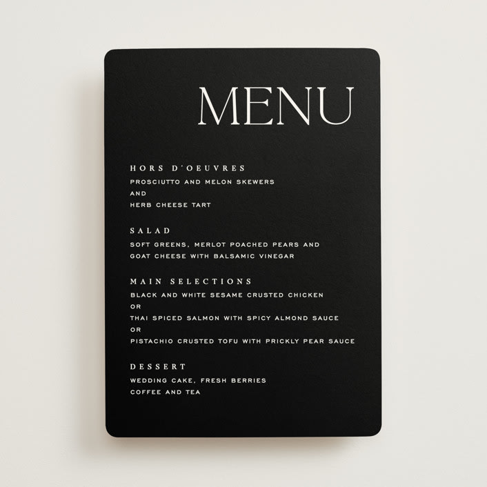 "Casual" - Menus in Pearl by Owl and Toad - Front