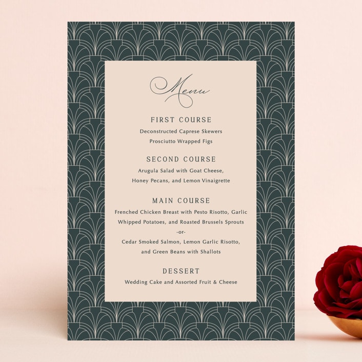 "Arched Pampas" - Menus in Basil by Kaydi Bishop - Front