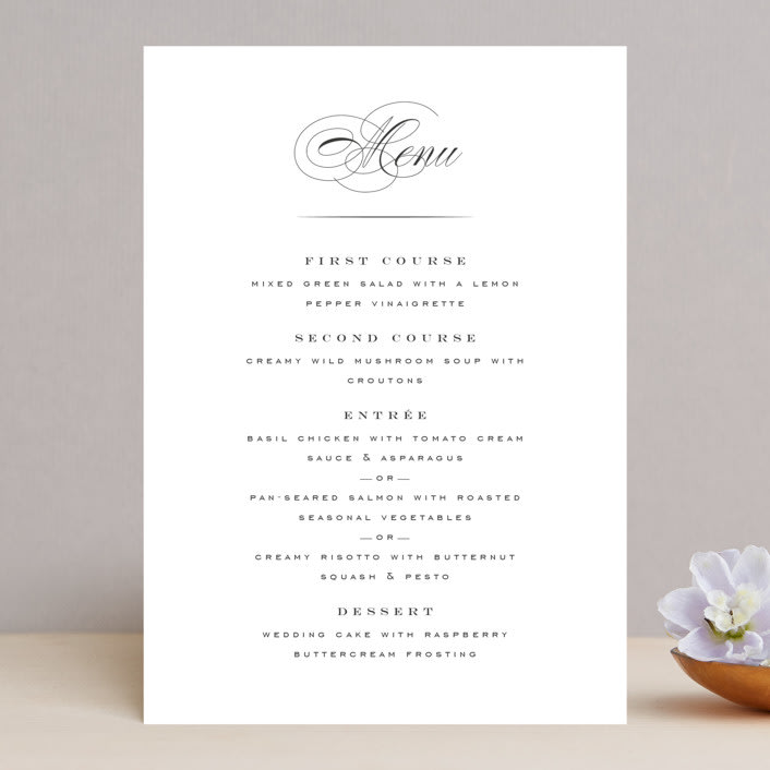 "Vow" - Menus in Tuxedo by Leah Bisch - Front