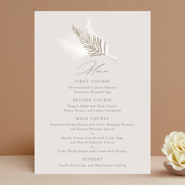 "Pampas & Palms" - Menus in Ash by Kaydi Bishop - Front