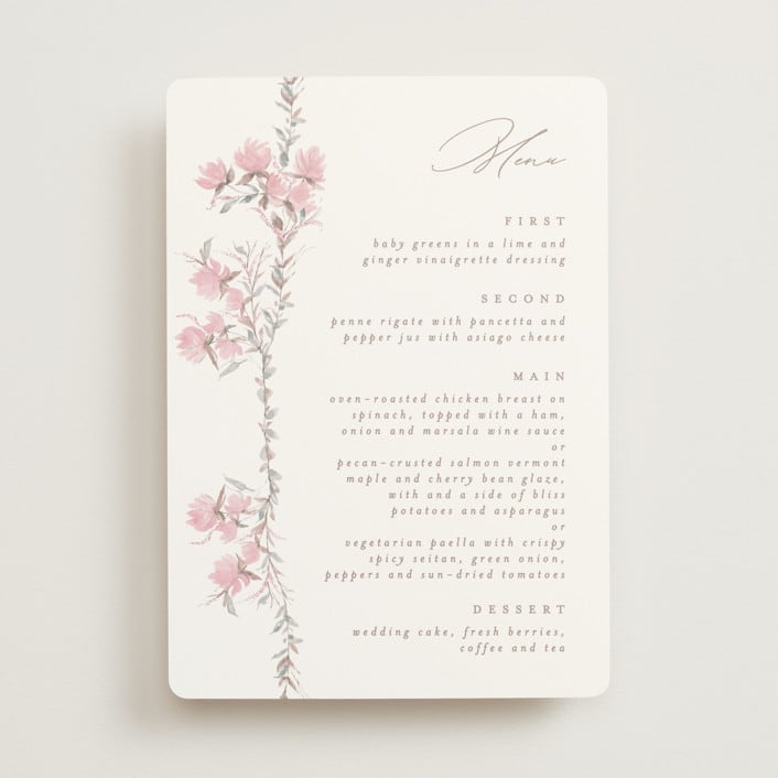 "butter blossoms" - Menus in Posie by Phrosné Barwood - Front
