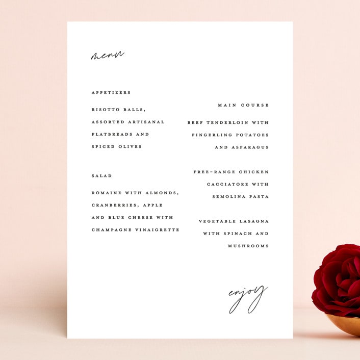 "Slate" - Menus in Bridal Veil by Up Up Creative - Front