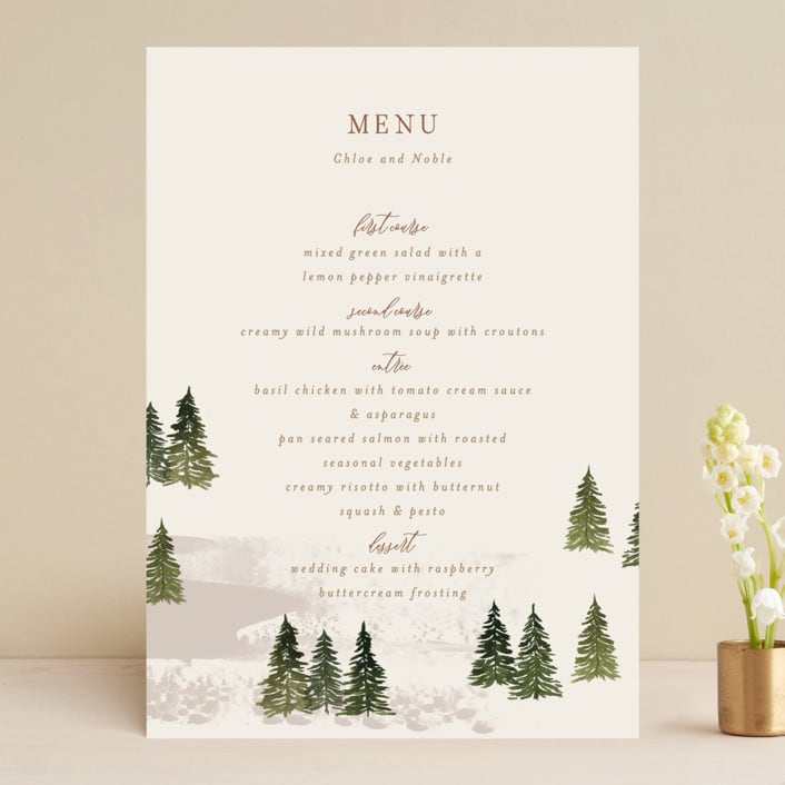 "Into the Forest" - Menus in Cream by Alethea and Ruth - Front