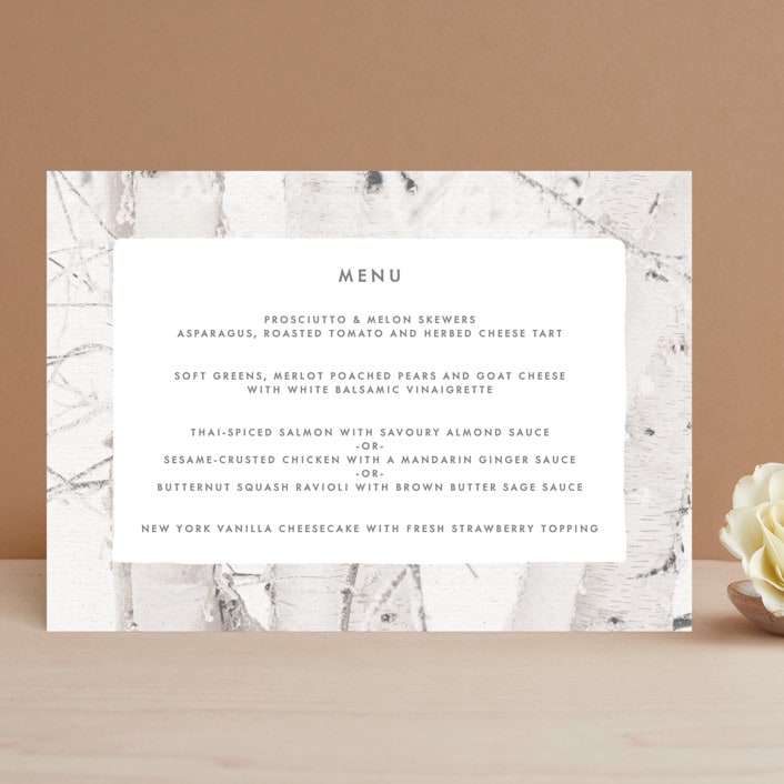"Winter Birch" - Menus in Natural by Melanie Severin - Front