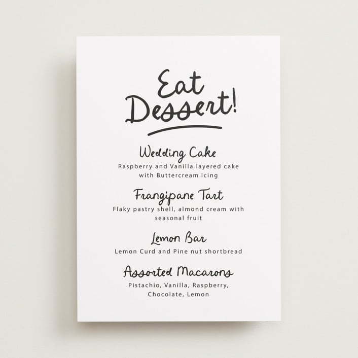 "Let's Drink!" - Menu Signs in Ebony by Itsy Belle Studio - Front