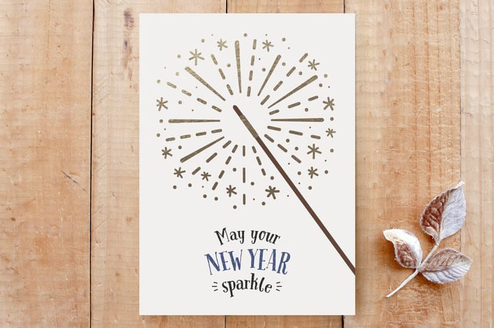 "New Year's sparkler" - Cards in Seashell by Elska Studio - Front