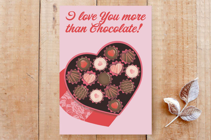 "More than chocolate" - Cards in Baby Pink by Emanuela Carratoni - Front