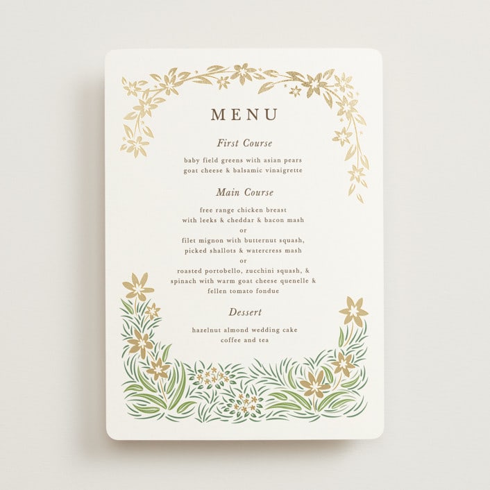 "In the country" - Foil-Pressed Menus in Forest by Paper Sun Studio - Front