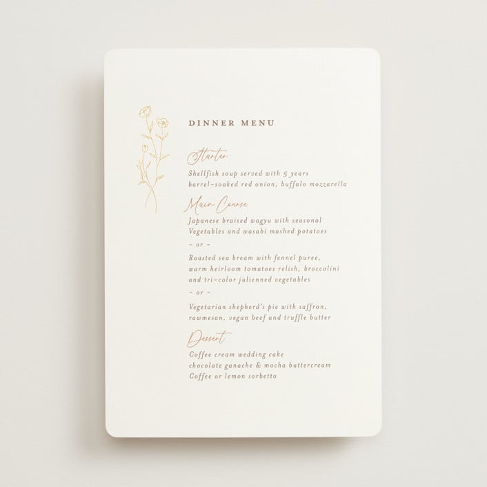 "kouignette" - Foil-Pressed Menus in Chiffon by chocomocacino - Front