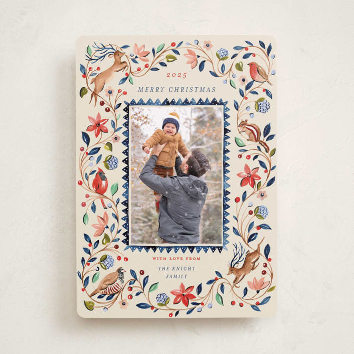 "palampore woodland" - Minted x The Met Holiday Cards in Poinsettia by Sarah Knight - Front
