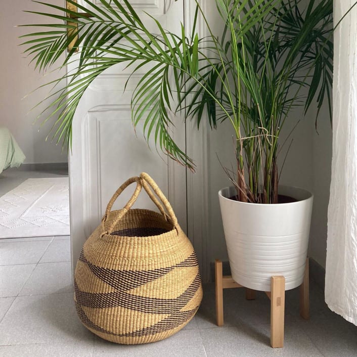 "Bolo Basket with Diamond Pattern" - Decorative Storage in multicolor by AKETEKETE