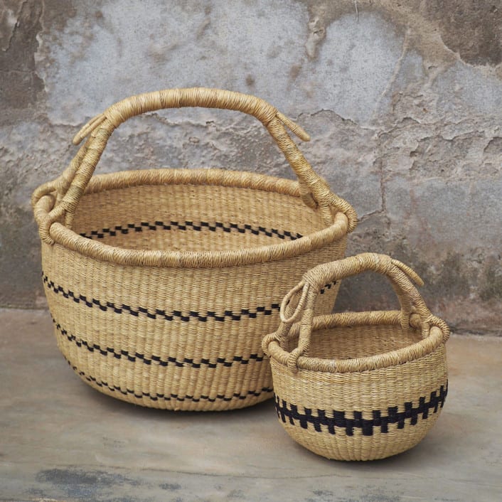 "Kilika Check Check Basket Set" - Decorative Storage in multicolor by AKETEKETE