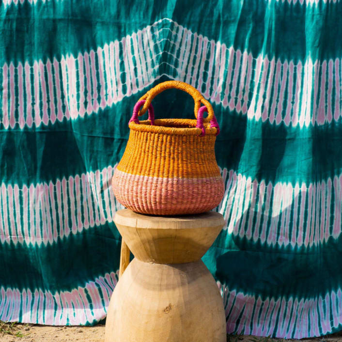 "Zoore Color Block Basket Small" - Decorative Storage in multicolor by AKETEKETE