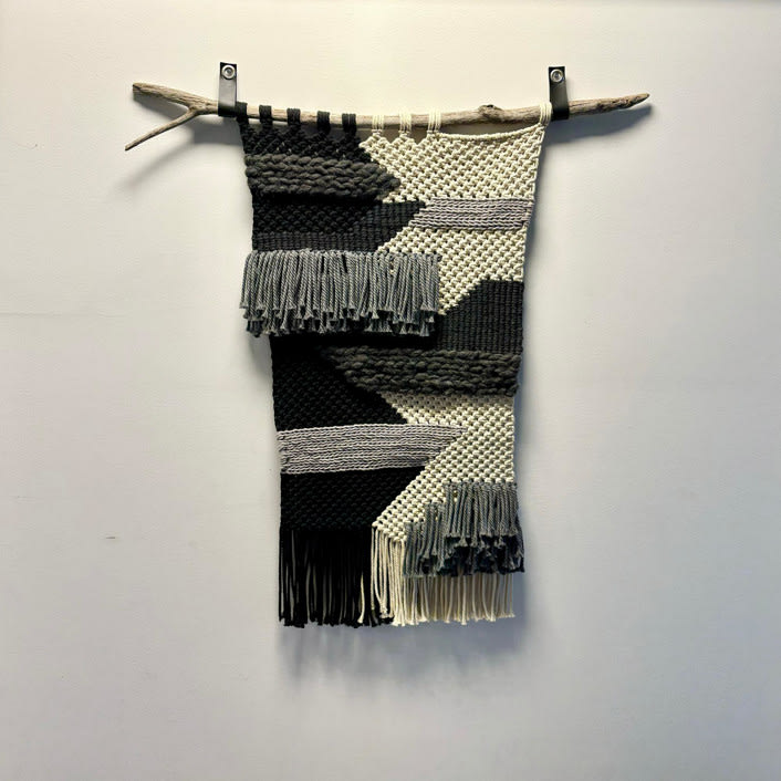 "Abstract Macrame #005" - Original Textile Art in multicolor by Kelly Renee Arte