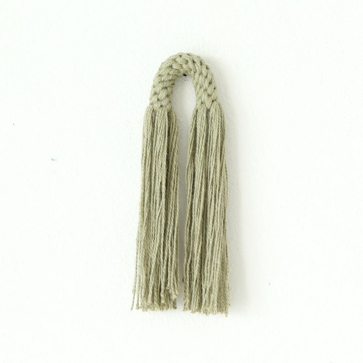 "Arch Tassel- Hemp Aarya" - Original Textile Art in green by Bharti Trivedi