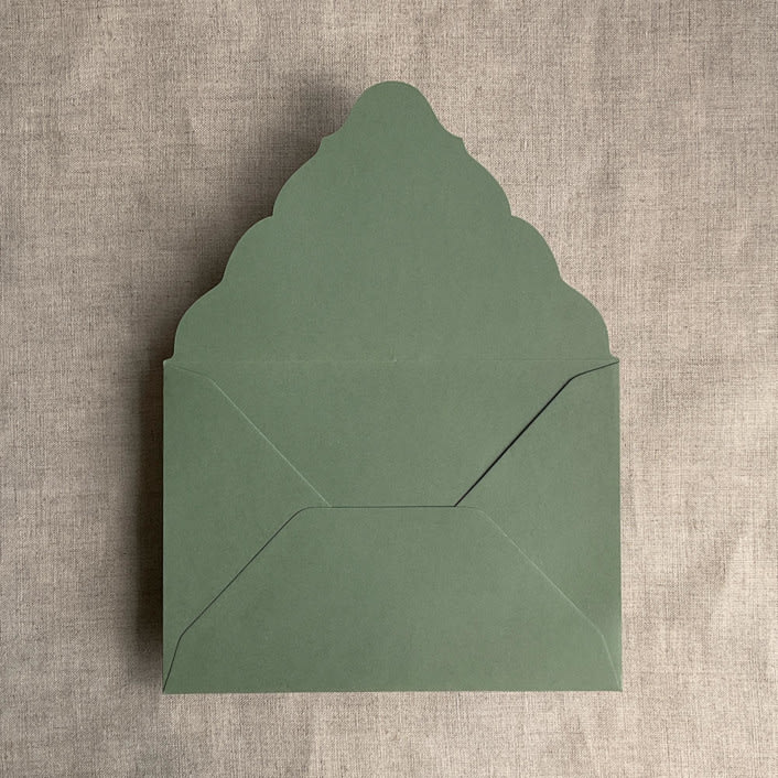 "Mid Green A7 Venetian  Flap Envelope | Pack of 25" - Envelopes in green by Ivory Invitations