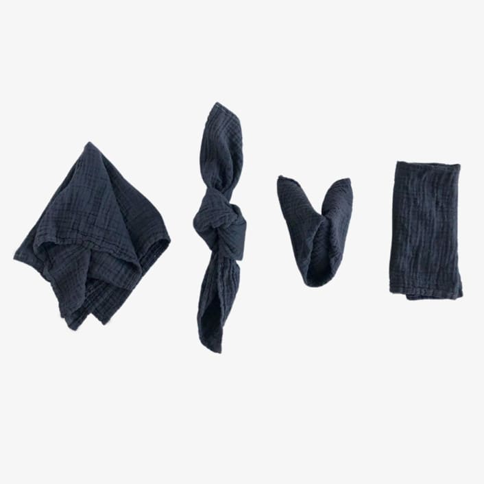 "ORGANIC COTTON NAPKINS // SET OF 4" - Napkins in black by borrowed BLU