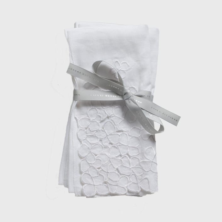 "Hydrangea dinner napkins, white, set of two" - Napkins in white by Joanna Buchanan