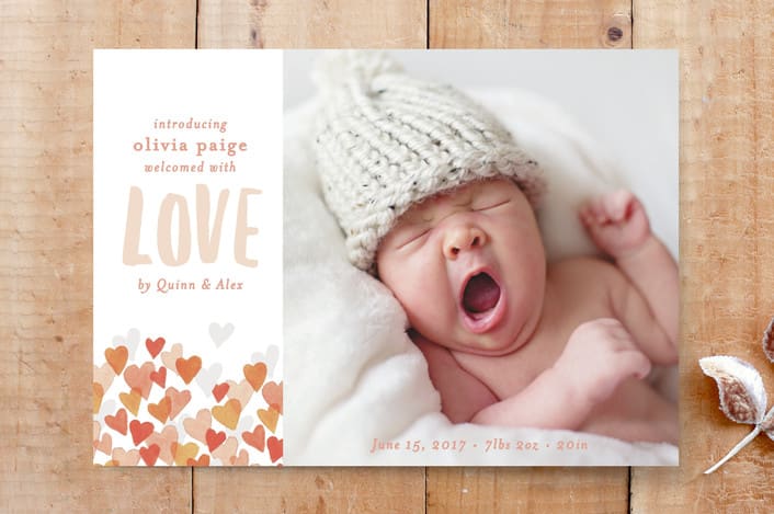 "Baby Hearts" - Stationery in cloud by Krissy Bengtson - Front