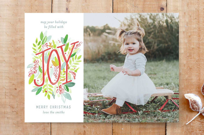 "watercolored joy" - Stationery in frost by Krissy Bengtson - Front