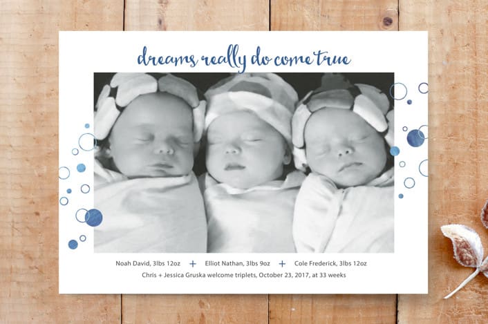 "Dreams Come True" - Stationery in Denim by Three Wings North - Front