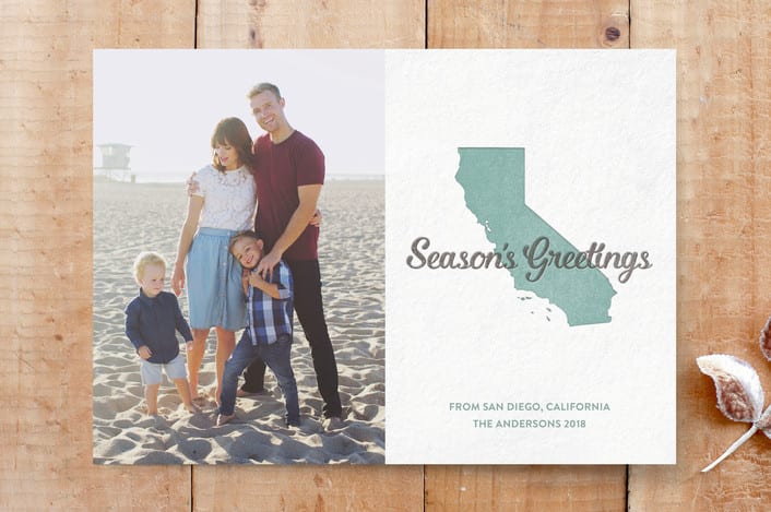 "Season's Greetings from California" - Stationery in Undersea by Summer Winkelman - Front