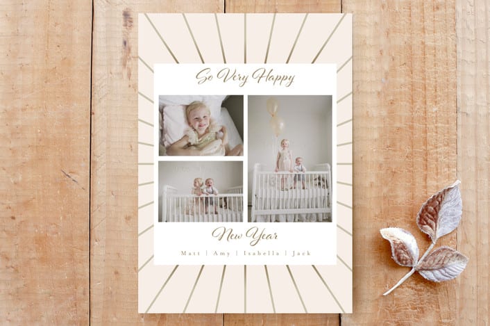 "So Very Happy V" - Stationery in Blush by Elky Ink - Front