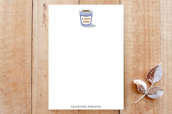 "NYC Coffee Cup" - Stationery in Coffee by Salina Mack - Front
