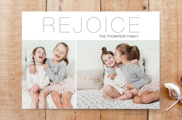 "Philippians Rejoice" - Stationery in Snow by Three Wings North - Front