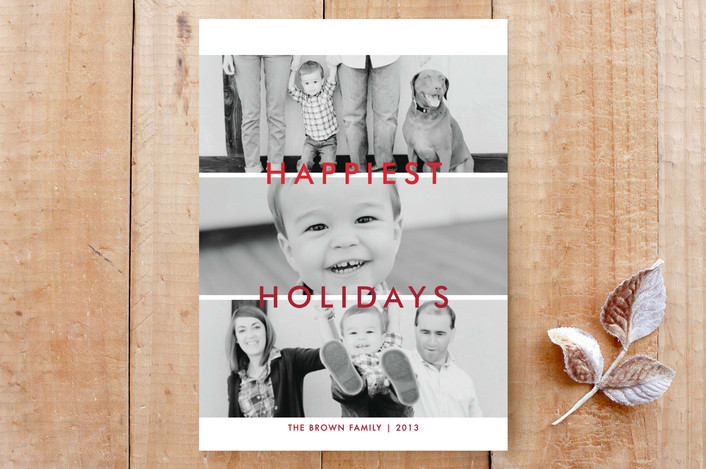 "Triple" - Stationery in Ruby by Lauren Chism - Front