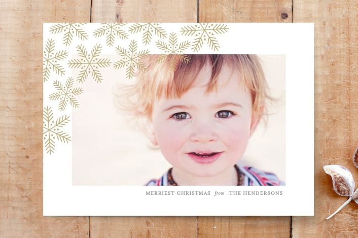 "Cascades" - Stationery in Antique Gold by Lauren Chism - Front