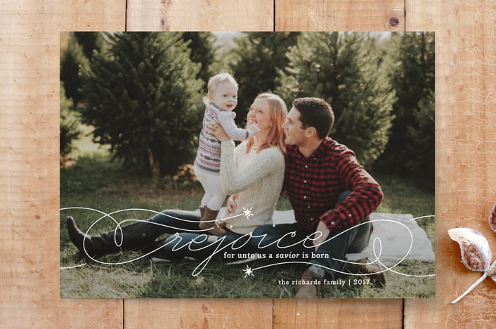 "We Rejoice" - Stationery in Snow by Lauren Chism - Front