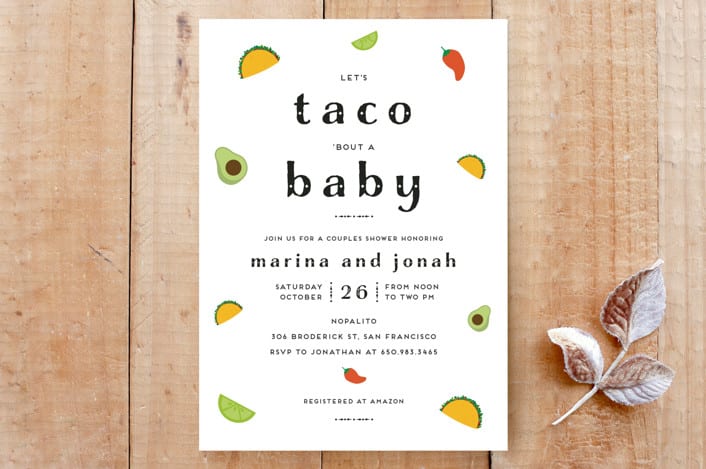 "Taco Baby" - Stationery in Fiesta by Jennifer Lew - Front