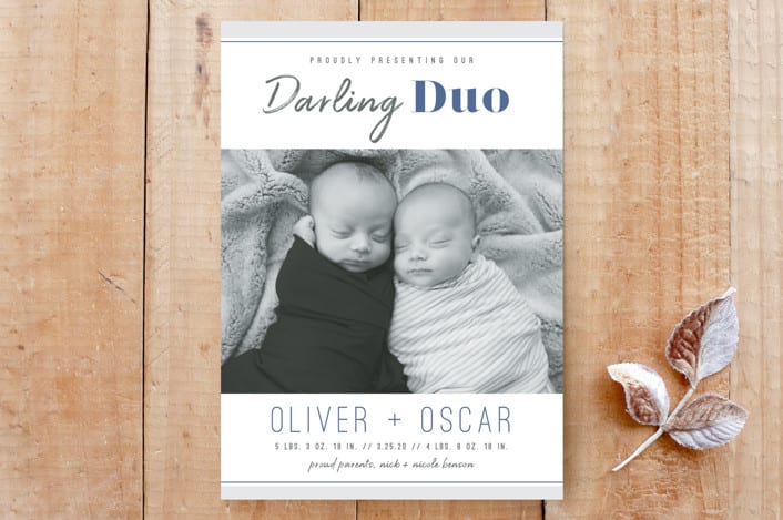 "Darling Duo" - Stationery in Denim by Three Wings North - Front
