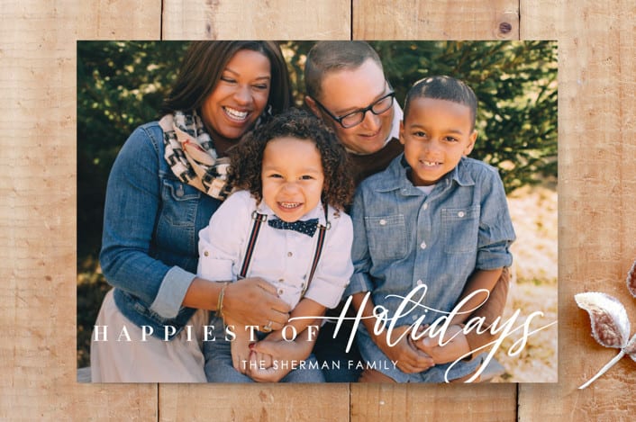 "Happiest Of Holiday Cards" - Stationery in Snowflake by Amanda Houston - Front