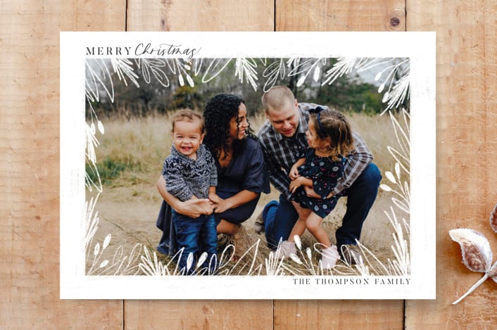 "White Christmas Foliage" - Stationery in Snow by Amanda Houston - Front
