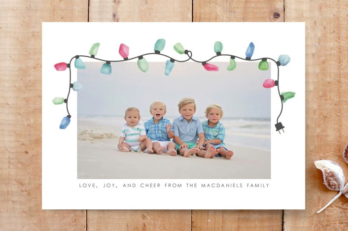 "sea glass string lights" - Stationery in ocean by Deborah Chou - Front
