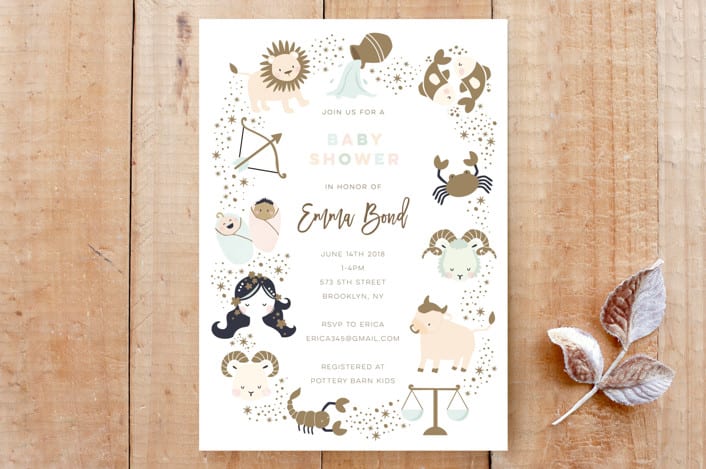 "baby zodiac" - Stationery in salt by peetie design - Front
