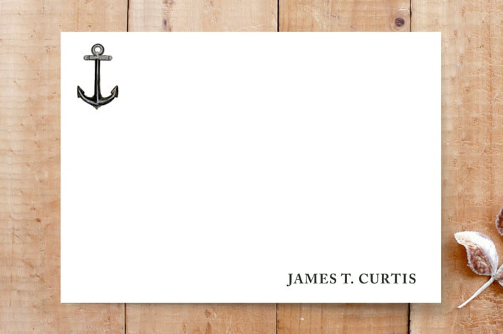 "Ancora" - Stationery in Obsidian by Lisa Travis - Front