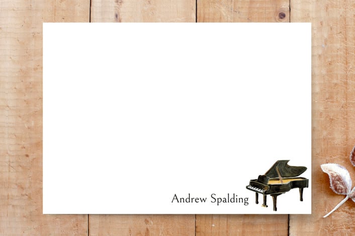 "Baby Grand" - Stationery in Ebony by Lisa Travis - Front