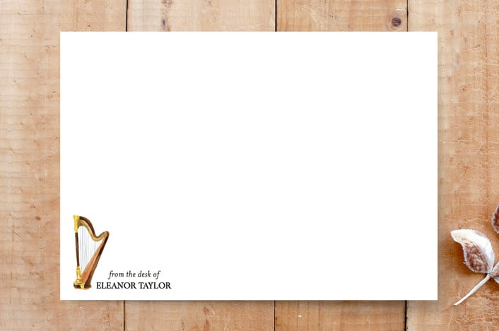 "Arpa" - Stationery in chestnut brown by Lisa Travis - Front