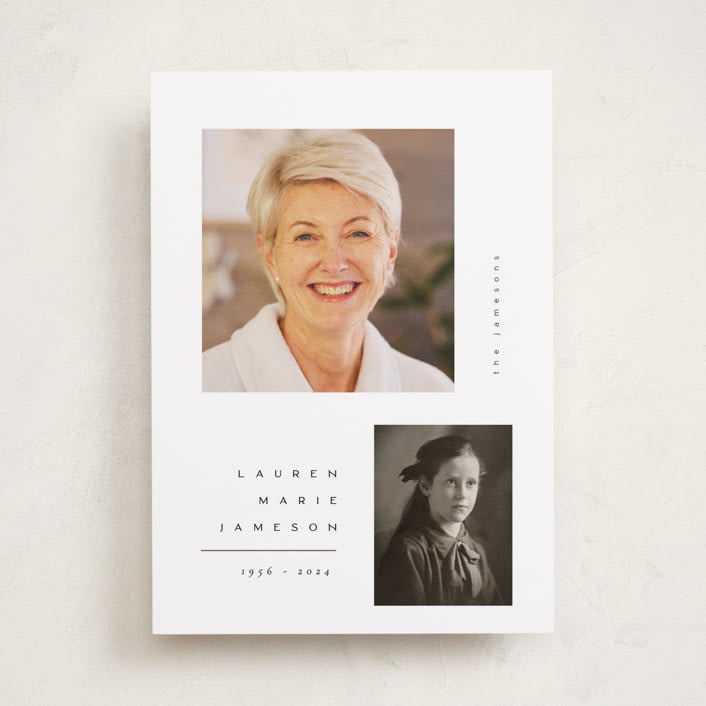 "Minimalist Celebration" - Memorial Cards in Twigs by Orasie - Front