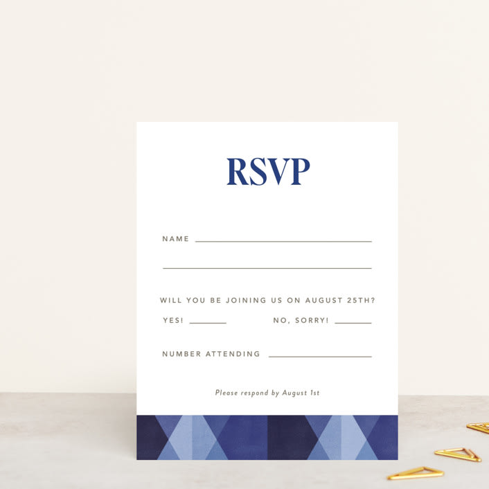 "Modern Star" - Mitzvah RSVP Cards in Cotton by Robert and Stella - Front