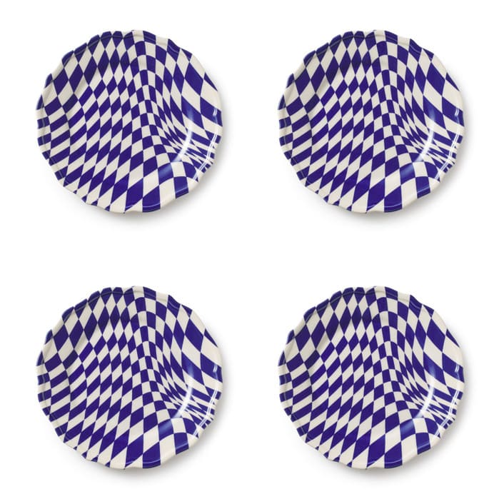 "Mafalda Dessert Plate Set of 4" - Plates in blue by Maison Madison