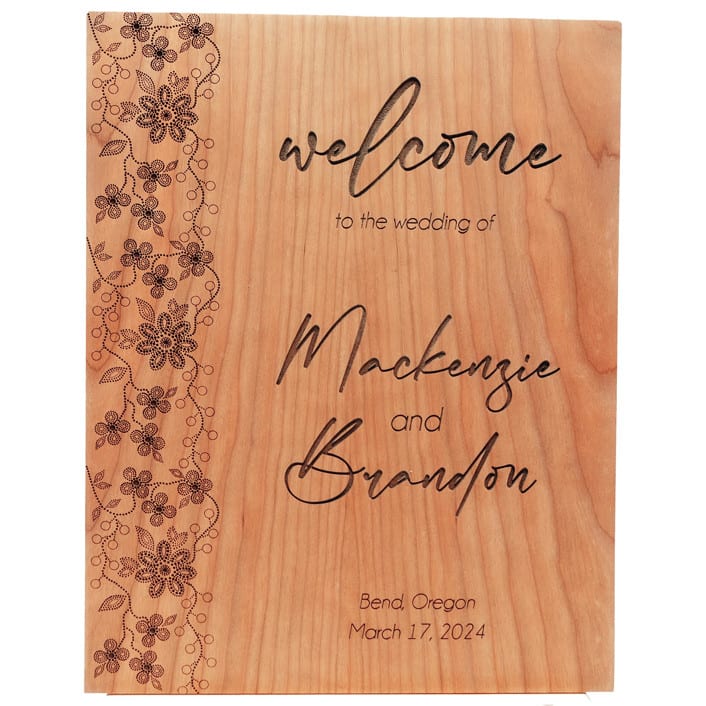 "Adígua Indigenous Design Hardwood Welcome Sign" - Wedding Signs in natural by poem wedding team